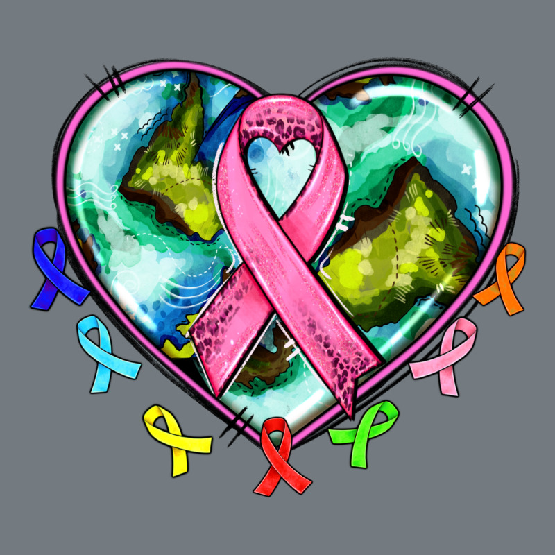 Heart Earth And Cancer Ribbon Heavyweight Sweatshirt by AdoDesignShop | Teevron