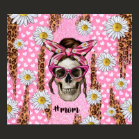 Skull Mom Pink Glitter With Daisy Heavy Core Tee | Teevron
