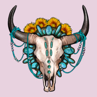 Sunflower Gemstone Bull Skull Ladies Tee | Teevron