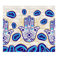 evil eyes with white wooden pattern | Teevron