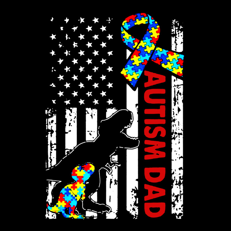 Mens Distressed Dinosaur Autism Dad Usa Flag Urban Hoodie by artisFamous | Teevron