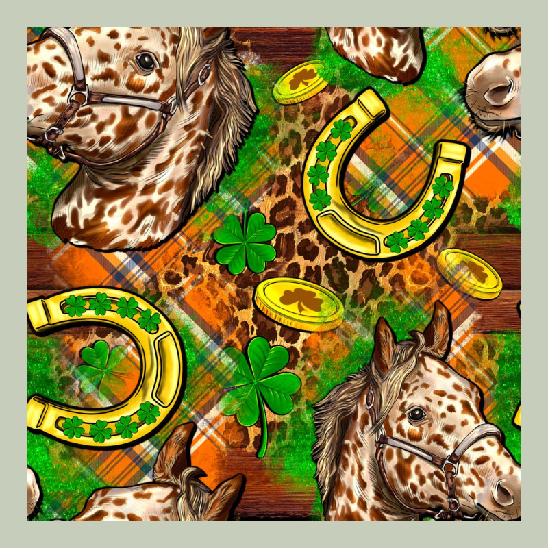 St. Patrick's Day Horse With Horseshoes Seamless Long Sleeve Tee by FaDigitalArtStudio | Teevron