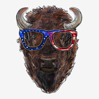Bison With American Flag Glasses Urban Hoodie | Teevron