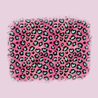 Pink Glitter Leopard With Heart Background Ladies Tee | Teevron