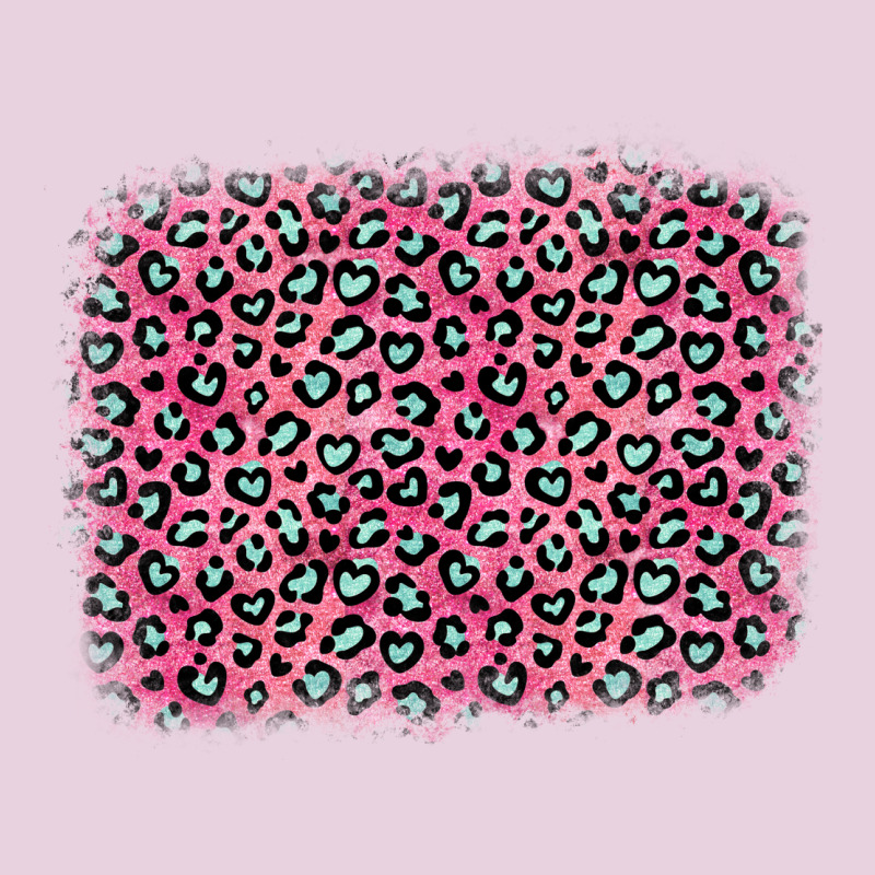 Pink Glitter Leopard With Heart Background Ladies Tee by OliviaCreatesArt | Teevron
