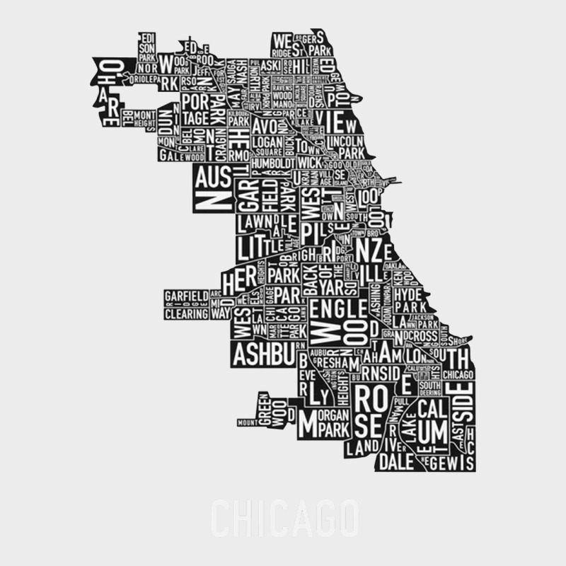 Chicago Typography Neighborhood Map Urban Hoodie by artisFamous | Teevron