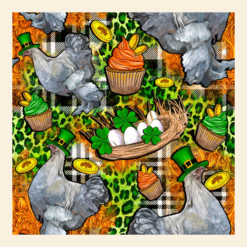 St. Patricks Chicken With Cupcake Leopard Vintage Hoodie by FaDigitalArtStudio | Teevron