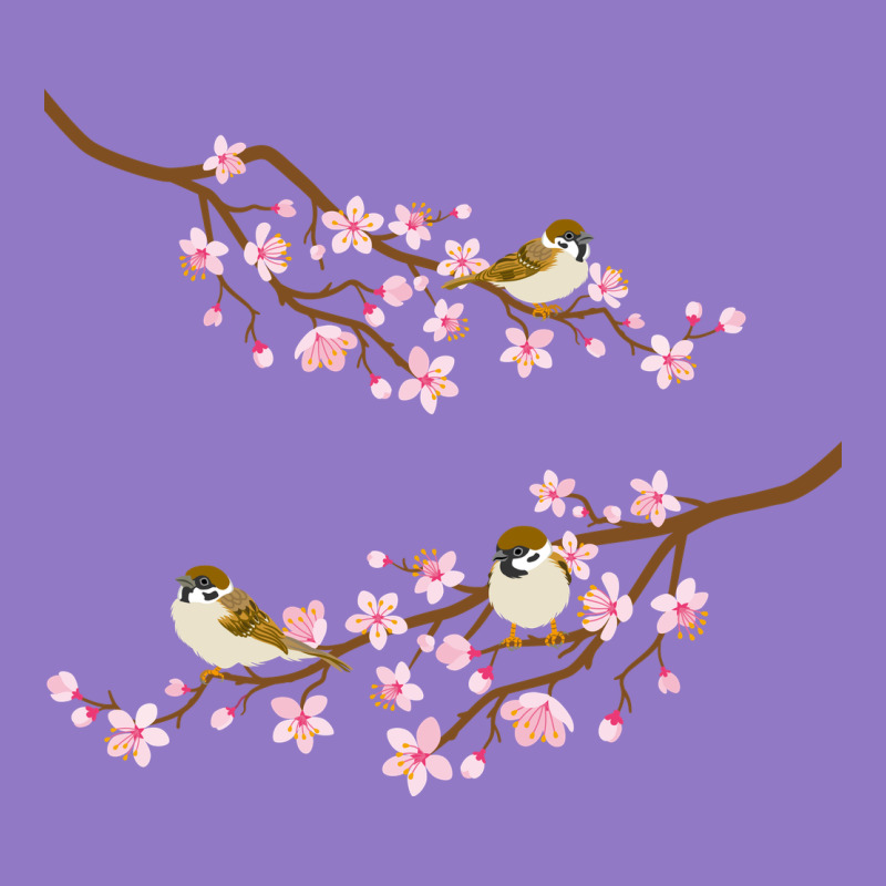 Cherry Blossom Sakura With Bird Urban Hoodie by artisFamous | Teevron