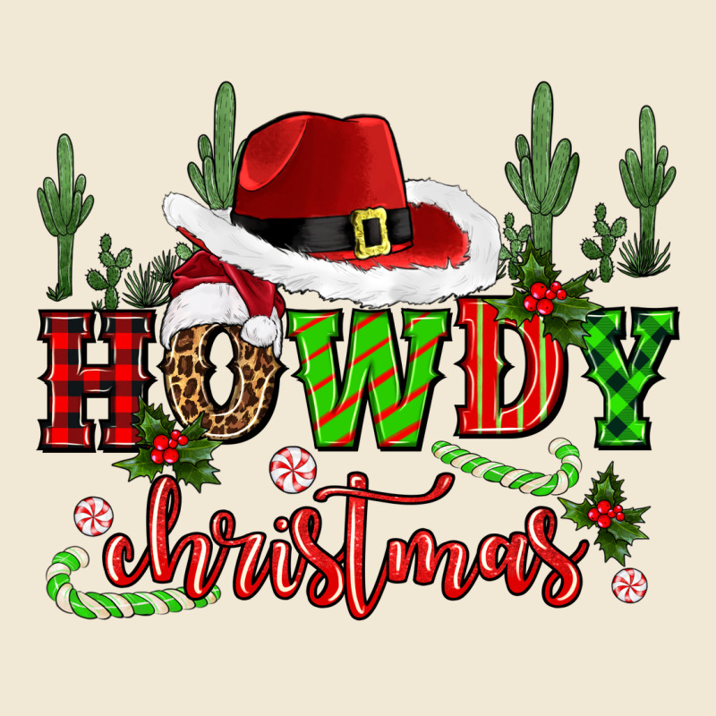 Howdy Christmas Cowboy Hat Premium Tee by CowGirlArtShop | Teevron