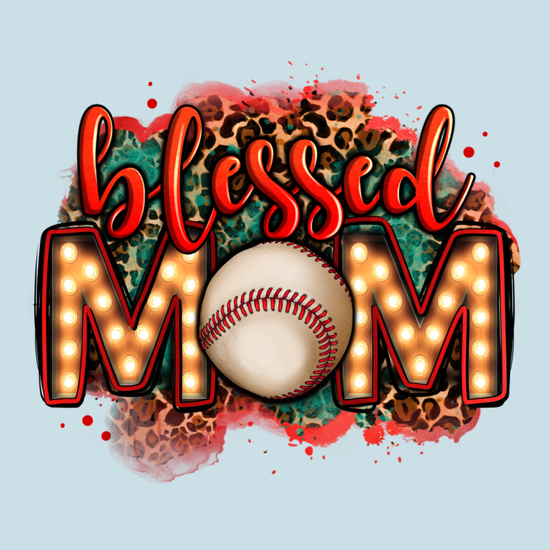 Blessed Baseball Mom Lightbulb Letters Ladies Tee by OliviaCreatesArt | Teevron