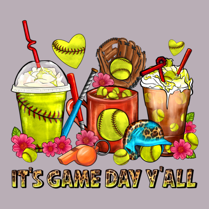 It's Game Day Y'all Softball Coffee Cups Vintage Tee by FaDigitalArtStudio | Teevron