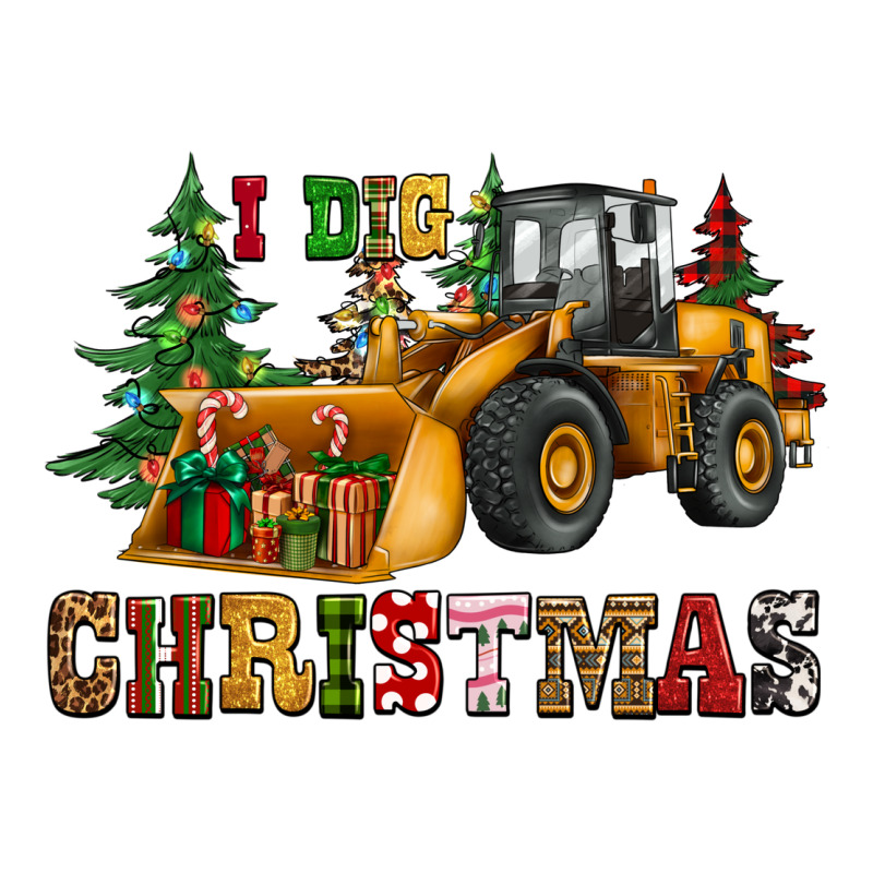 I Dig Christmas Bulldozer Premium Tee by CowGirlArtShop | Teevron