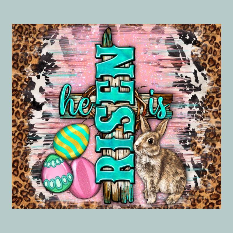Western He Is Risen With Rabbit Heavy Core Tee by TumblerDesignByShophia | Teevron