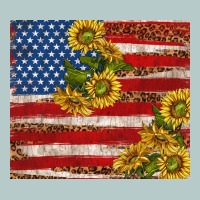 American Flag Sunflowers With Leopard Heavy Core Tee | Teevron