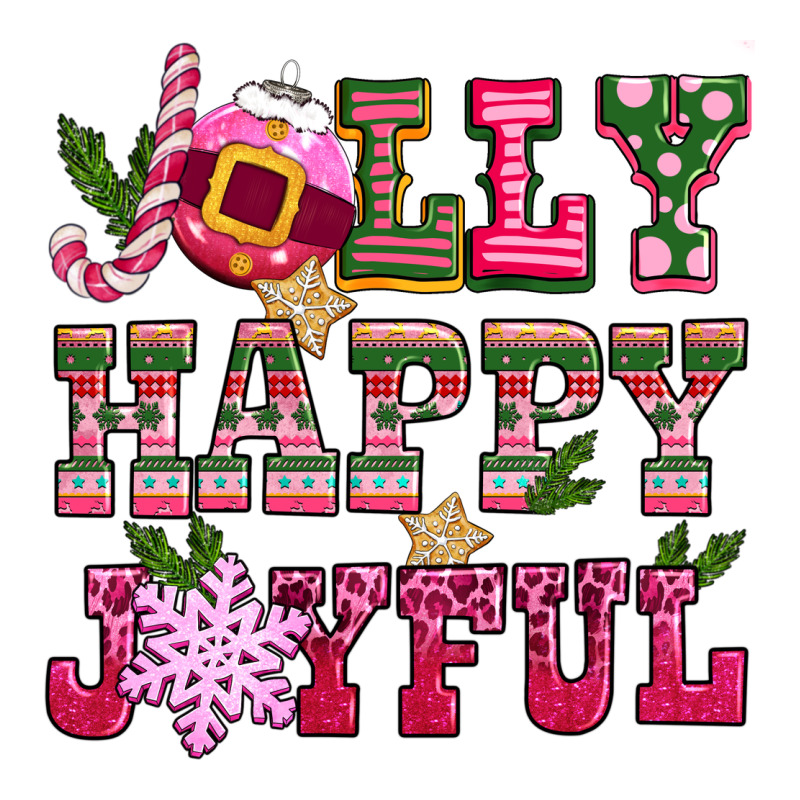 Jolly Happy Joyful Pink Christmas Premium Tee by CowGirlArtShop | Teevron