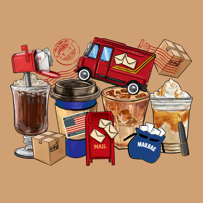 Postal Worker Coffee Cups Vintage Tee by FaDigitalArtStudio | Teevron