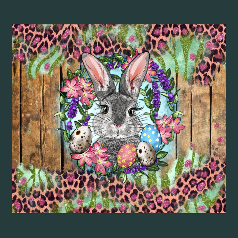 Easter Bunny With Floral Wreath And Leopard Premium Hoodie by RanaPortraitStore | Teevron