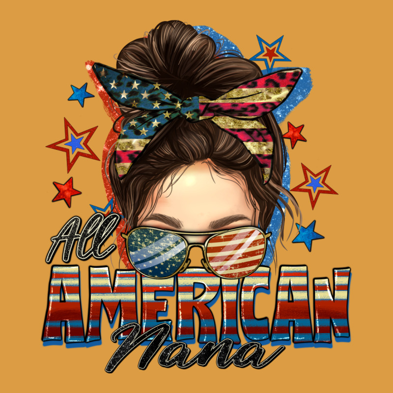 All American Nana Messy Bun Urban Heavy Tee by FaDigitalArtStudio | Teevron