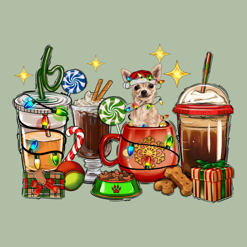 Christmas Coffee Cups With Chihuahua Urban Heavy Tee by RanaPortraitStore | Teevron