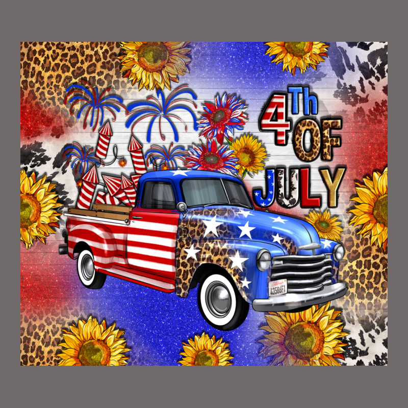 Fourth Of July Sunflowers Truck Urban Heavy Tee by FaDigitalArtStudio | Teevron