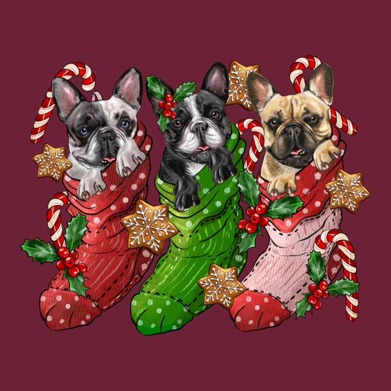 French Bulldog With Christmas Socks Long Sleeve Tee by FaDigitalArtStudio | Teevron