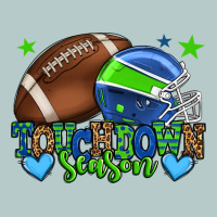 Touchdown Season American Football Green And Blue Heavy Core Tee | Teevron