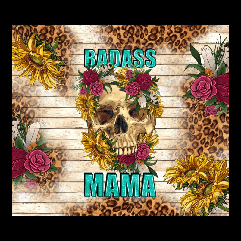 Badass Mama With Flowers Heavy Core Tee by TumblerDesignByShophia | Teevron