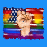 Lgbtq Flag And American Flag With Hand Classic Tee | Teevron
