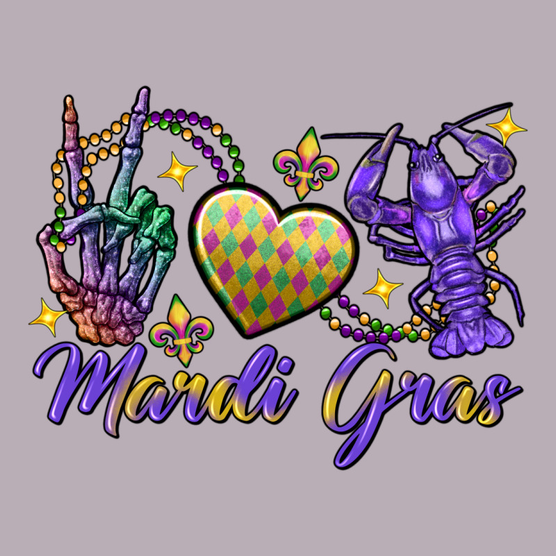 Peace Love Crawfish Mardi Gras Skeleton Hand Vintage Tee by FaDigitalArtStudio | Teevron