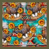 Chicken With Eggs And Sunflowers Seamles Pattern Vintage Tee | Teevron