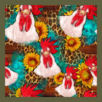 Western  Chicken With Sunflowers Seamless Pattern Vintage Tee | Teevron