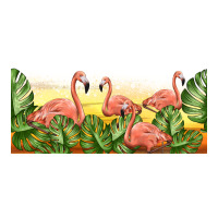 flamingos with sunset | Teevron