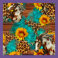 Western Horse And Sunflower Seamless Pattern Vintage Tee | Teevron