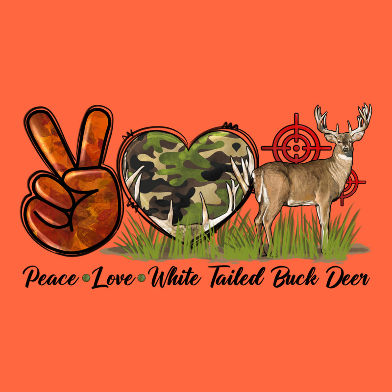Peace Love White Tailed Buck Deer Premium Hoodie by LillyAllenDesigns | Teevron