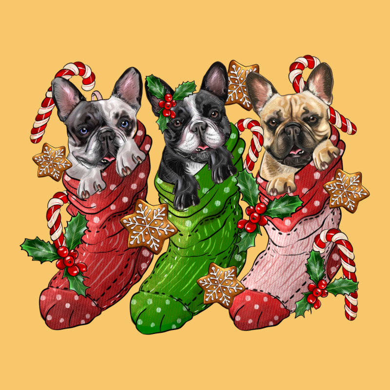 French Bulldog With Christmas Socks Vintage Hoodie by FaDigitalArtStudio | Teevron