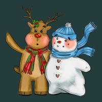 Christmas Reindeer Snowman Classic Tee | Teevron