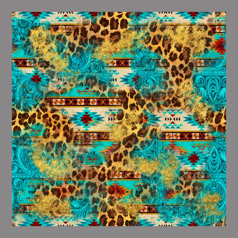 Western Aztec Leopard Glitter Seamless Pattern Vintage Tee by FaDigitalArtStudio | Teevron