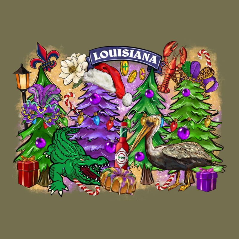 Christmas Louisiana Mardi Gras Trees Vintage Hoodie by FaDigitalArtStudio | Teevron
