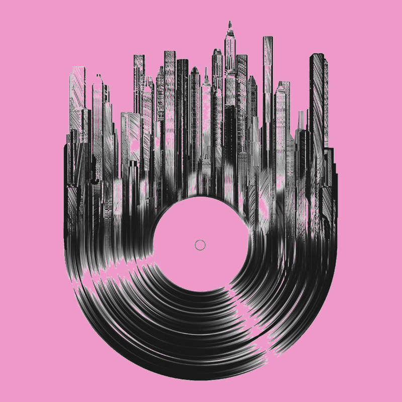 Vinyl Record Cityscape Urban Hoodie by linhVisuals | Teevron