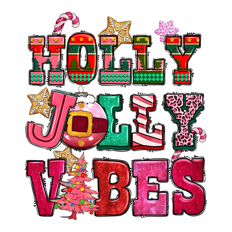 Holly Jolly Vibes Pink Christmas Premium Tee by CowGirlArtShop | Teevron