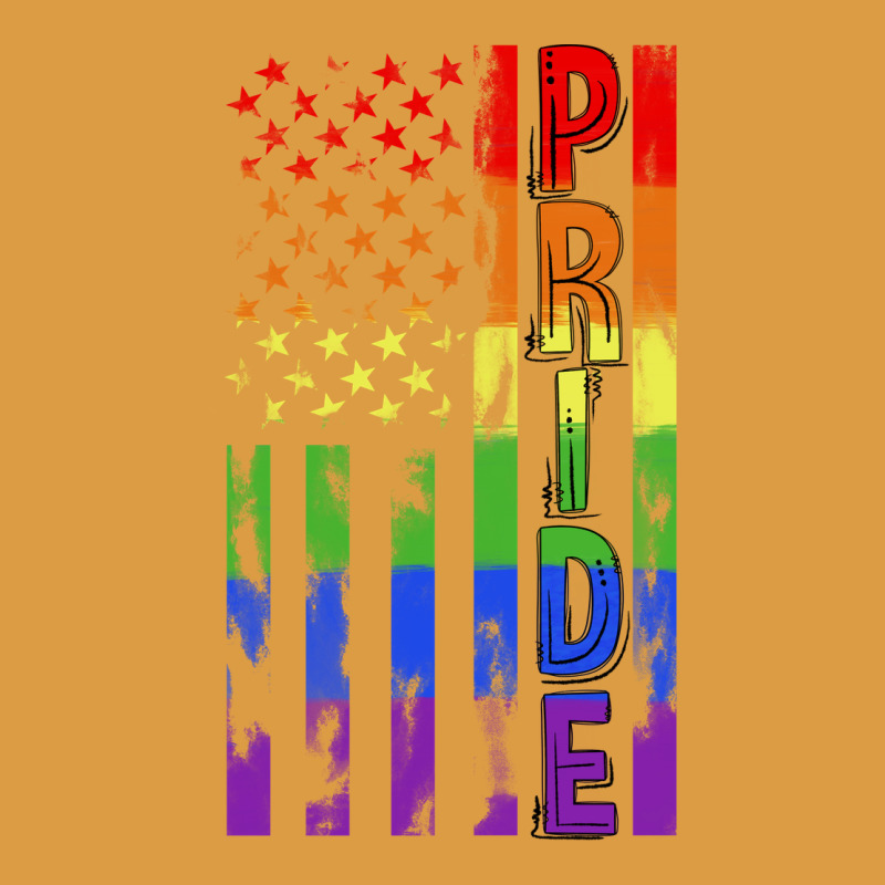 Lgbtq Pride American Flag Urban Heavy Tee by FaDigitalArtStudio | Teevron