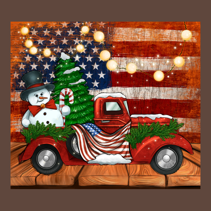 Christmas Truck With American Flag Classic Tee by Jasminsmagicworld | Teevron
