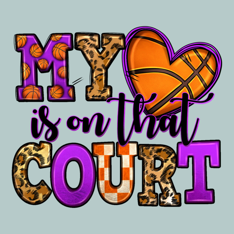 My Heart Is On That Court Basketball Heavy Core Tee by Jasminsmagicworld | Teevron