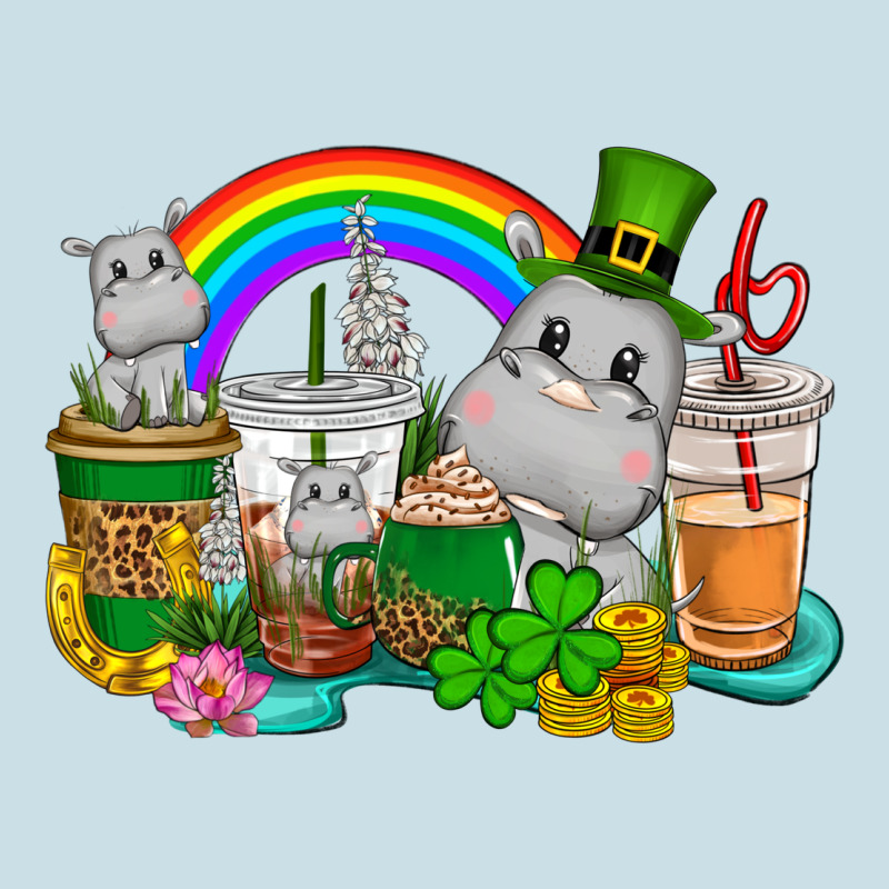 St. Patrick's Hippopotamus Coffee Cups Ladies Tee by CowGirlArtShop | Teevron