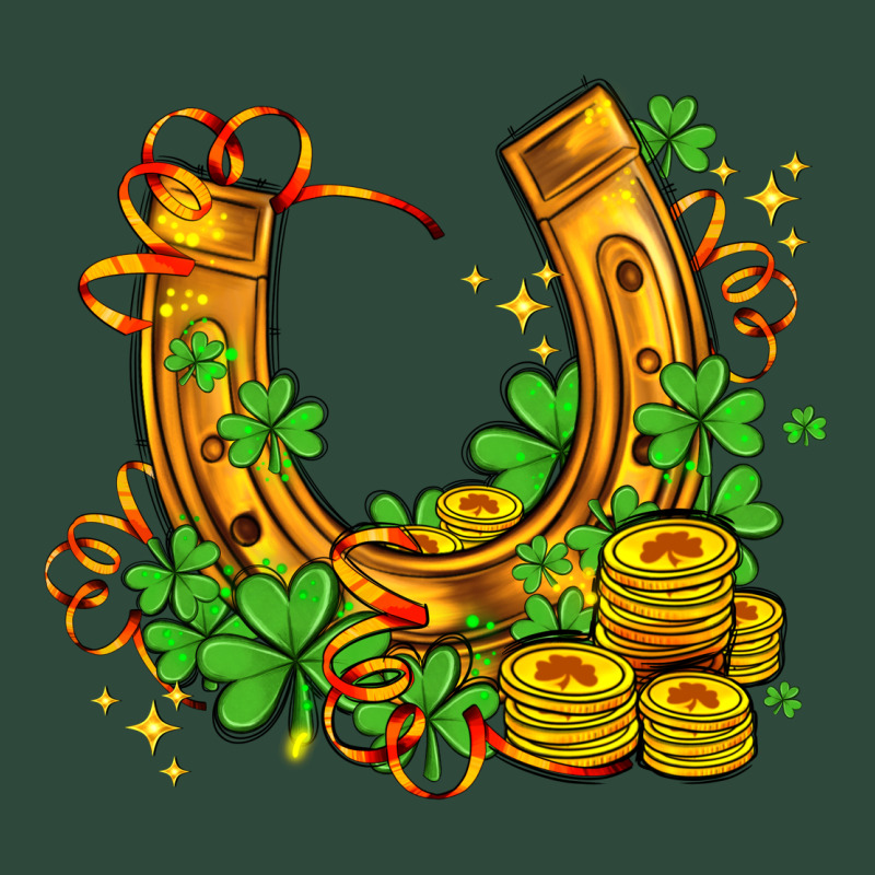 Horseshoe With Shamrocks And Coin Zipper Hoodie by AdoDesignShop | Teevron