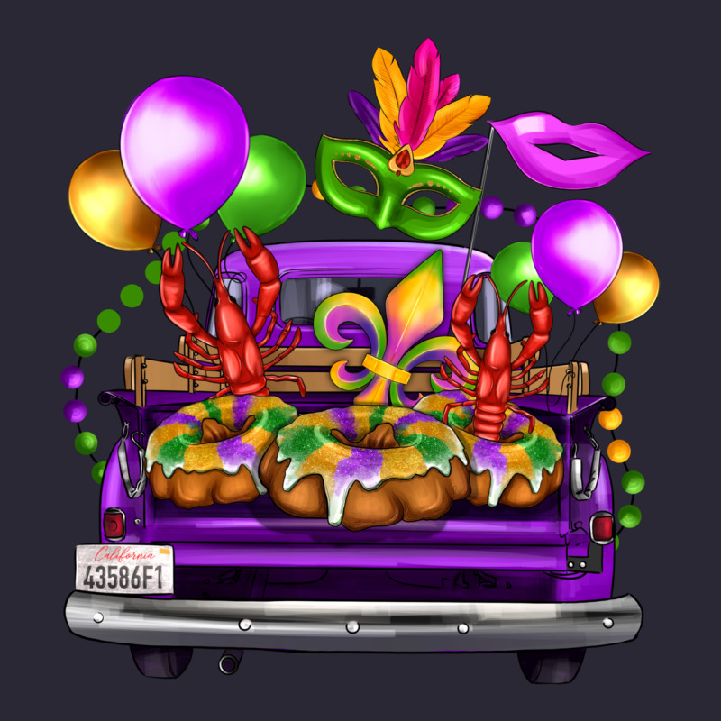 Mardi Gras Farm Truck Back View Vintage Tee by FaDigitalArtStudio | Teevron