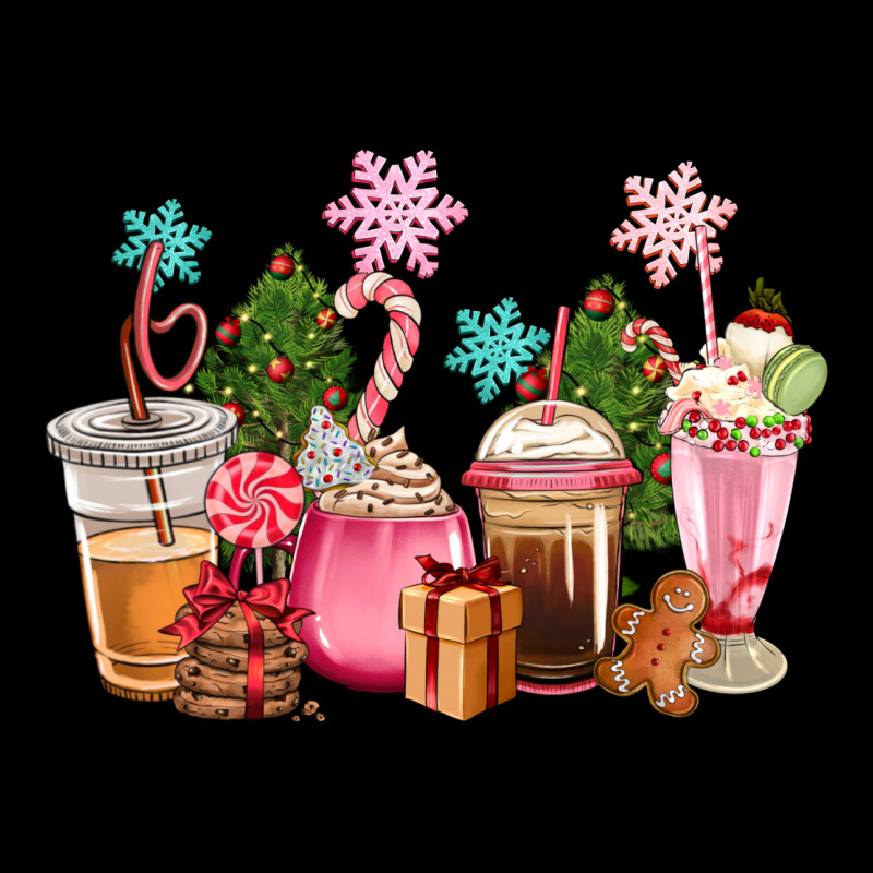 Pink Christmas Coffe Cups Premium Tee by CowGirlArtShop | Teevron