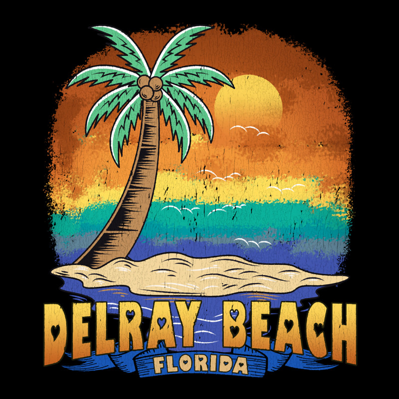 Delray Beach Florida  Vintage Distressed Souvenir Long Sleeve T Shirt Urban Hoodie by linhVisuals | Teevron