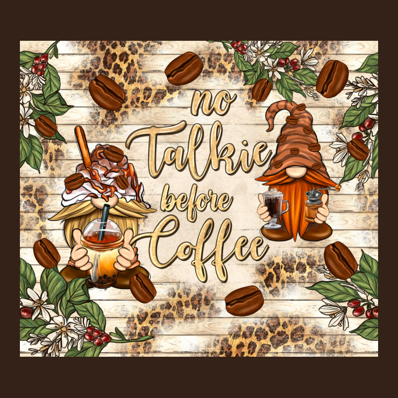 No Talkie Before Coffee With Gnomies Heavy Core Tee by TumblerDesignByShophia | Teevron