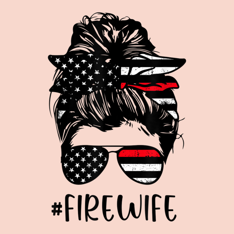 Fire Wife Messy Bun Firefighter Wife Thin Red Line Husband Urban Hoodie by linhVisuals | Teevron